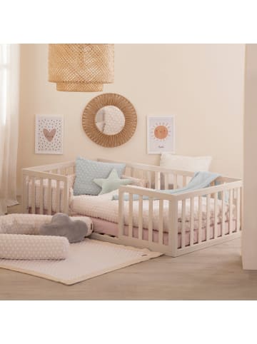 roba Bodenbett Montessori 70 x 140 cm – inkl. Rausfallschutz - Stone Washed