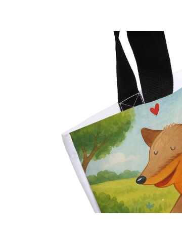 Mr. & Mrs. Panda Beutel Hund Dackel Design ohne Spruch in Weiß