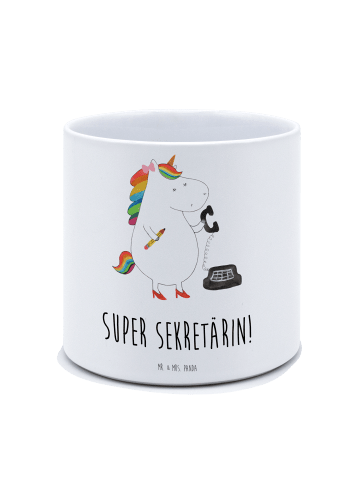 Mr. & Mrs. Panda Übertopf groß Einhorn Sekretärin mit Spruch in Weiß