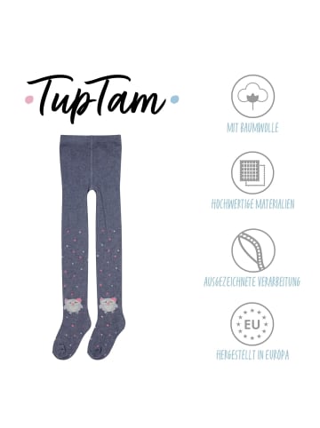 TupTam Mädchen Strickstrumpfhosen Bunt Gemustert 6er Pack in grau/weiß