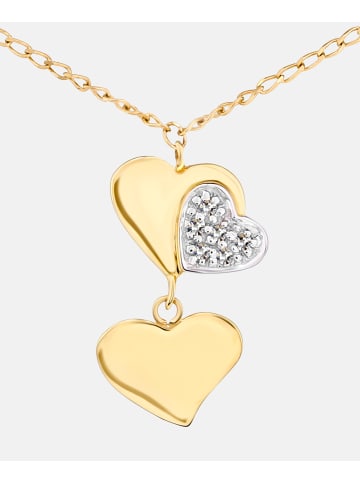 Diamant L'éternel Halskette aus 375 Gelbgold mit Diamant Herz-Design