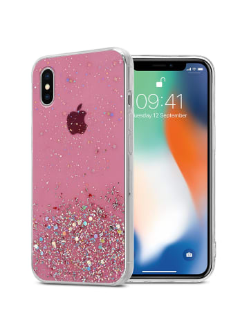 cadorabo Hülle für Apple iPhone XS MAX Glitter in Rosa mit Glitter