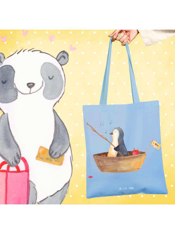 Mr. & Mrs. Panda Tragetasche Pinguin Angelboot ohne Spruch in Sky Blue