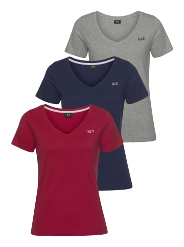 H.I.S. T-Shirt in blau, grau, rot