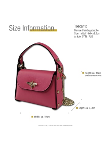Toscanto Leder Umhängetasche Toscanto Tasche coralle, rosa ca. 19cm