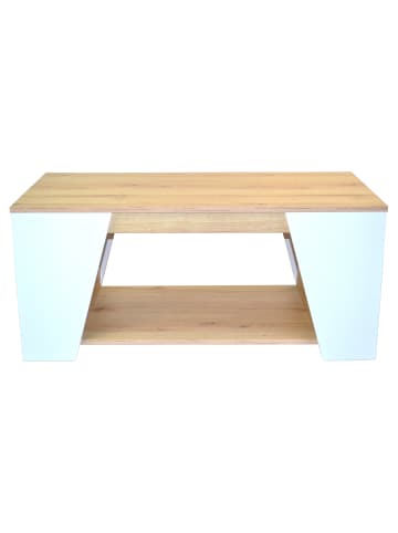 möbel-direkt Couchtisch In drei Dekorfarben in weiß/Eiche-Nachbildung