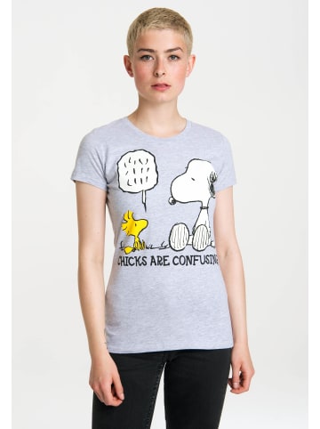 Logoshirt T-Shirt Snoopy - Peanuts in grau meliert
