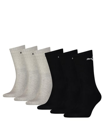 Puma Socken 6er Pack in Schwarz/Grau