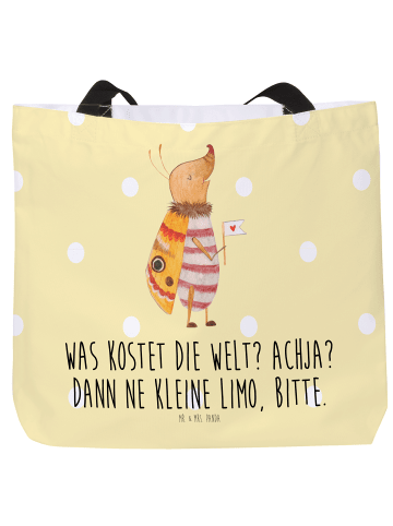 Mr. & Mrs. Panda Strandtasche Nachtfalter Fähnchen mit Spruch in Gelb Pastell