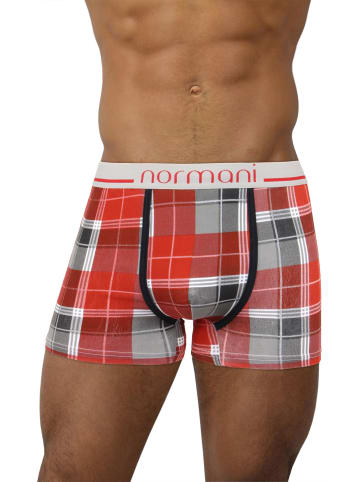 normani 6 Stück Retro Boxershorts aus Baumwolle in Scottish Check - Dark Red