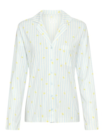 VIVANCE DREAMS Pyjamaoberteil in blau gestreift