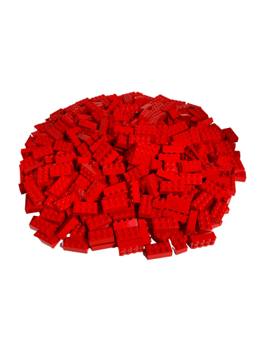 LEGO 2x4 Hochsteine 3001 250x Teile - ab 3 Jahren in red