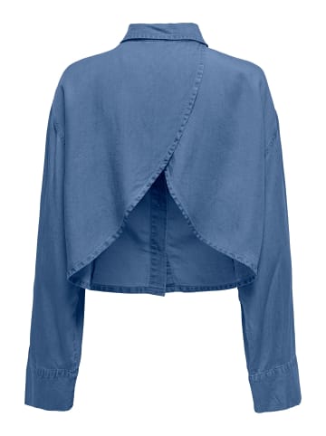 ONLY Langarmbluse Hemdbluse in Medium Blue Denim