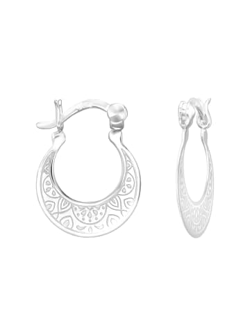 Alexander York Creolen mit MUSTER French Lock in 925 Sterling Silber, 2-tlg.