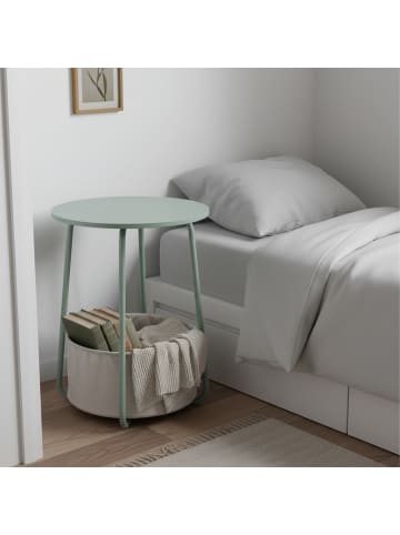 relaxdays Beistelltisch in Mint/ Grau  - (H)50 x Ø40 cm