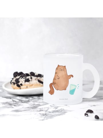 Mr. & Mrs. Panda Teetasse Katze Wasserglas ohne Spruch in Transparent