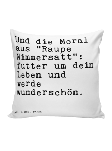 Mr. & Mrs. Panda Sofakissen Und die Moral aus... mit Spruch in Weiß