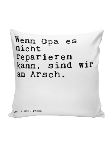 Mr. & Mrs. Panda 40 x 40 Kissen Wenn Opa es nicht... mit Spruch in Weiß