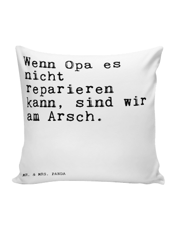 Mr. & Mrs. Panda 40x40 Kissen Wenn Opa es nicht... mit Spruch in Weiß