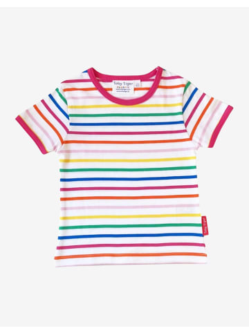 Toby Tiger T-Shirt mit Regenbogen-Streifen in bunt