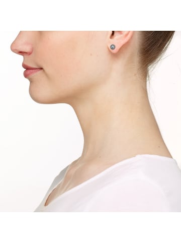 Steel_Art Ohrstecker Damen Ohrringe silberfarben poliert in Dark Grey