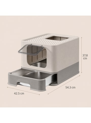 Feandrea Katzentoilette Boxal in Hellgrau-Dunkelgrau - (B)54.3 x (H)37.8 x (T)42.5 cm