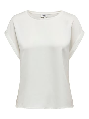 ONLY Glänzendes Silky Shirts Oberteil mit Seiden Optik in Weiß