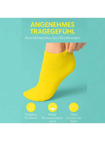 RESLAD Füßlinge Sneakersocken 10er PACK in funfarben