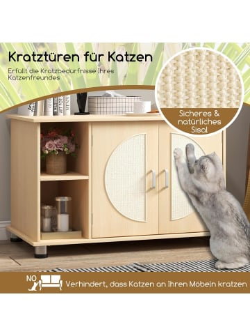 COSTWAY Katzenschrank 82x48x52cm in Beige