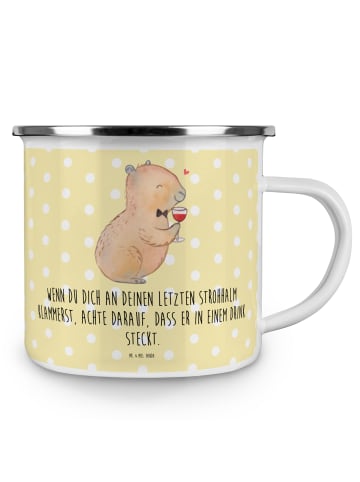 Mr. & Mrs. Panda Pott Capybara Wein mit Spruch in Gelb Pastell
