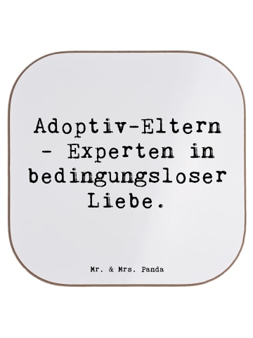 Mr. & Mrs. Panda Untersetzer Adoptiveltern Liebe mit Spruch in Weiß