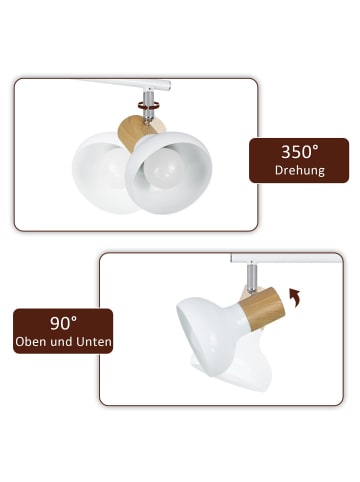 ZMH Deckenleuchte in Weiß 4-flammige E14 Vintage Metall Deckenspots