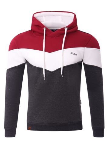 RESLAD Kapuzenpullover Hoodie 3-Colors in bordeaux-anthrazit