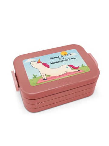 Mr. & Mrs. Panda MEPAL Bentobox Einhorn Yoga Design mit Spruch in Rot Pastell