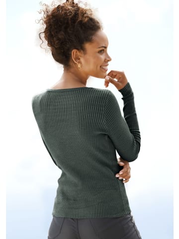 LASCANA Strickpullover in olivgrün