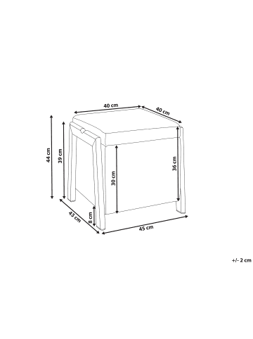 Beliani Pouf EDLAND in Grün/Braun - (W) 45 x (H) 44 x (L) 43 cm