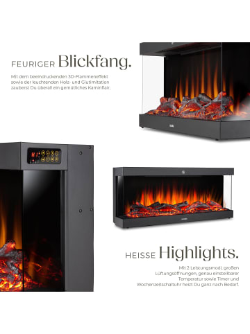 tectake Wandkamin, App, Fernbed., Thermostat, 900/1800 W, Überhitzungsschutz
