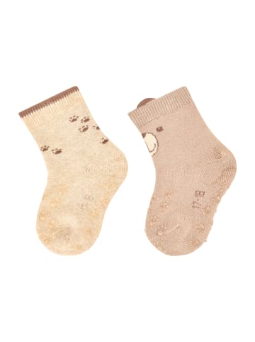 Sterntaler ABS Krabbelsocken 2er-Pack Bär in sand