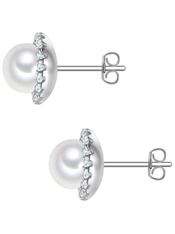 Rafaela Donata Ohrringe aus Sterling Silber mit Zirkonia Muschelkernperle in silber