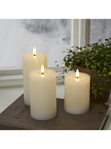 MARELIDA 3er Set LED Kerzen in weiß 3 Größen