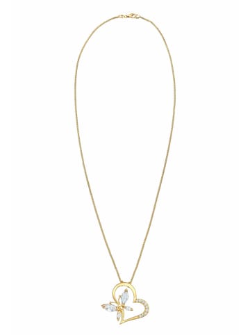 Elli Halskette 925 Sterling Silber Herz, Schmetterling in Gold