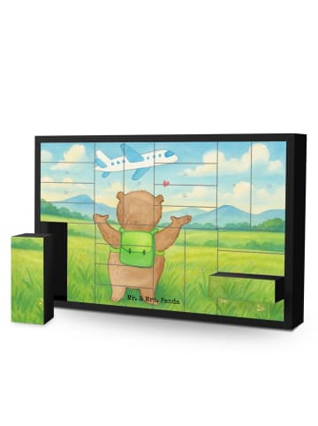 Mr. & Mrs. Panda Adventskalender Bär Flugzeug Design ohne Spruch in Weiß