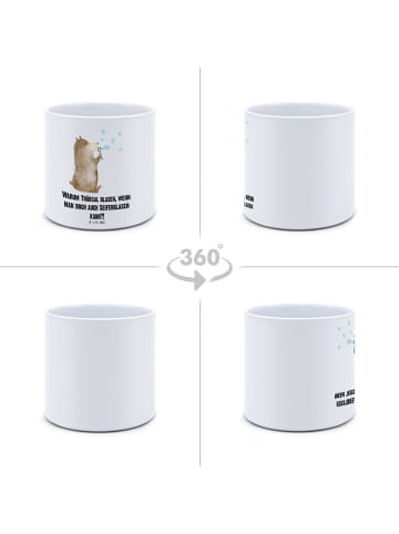 Mr. & Mrs. Panda Blumentopf Bär Seifenblasen mit Spruch in Weiß