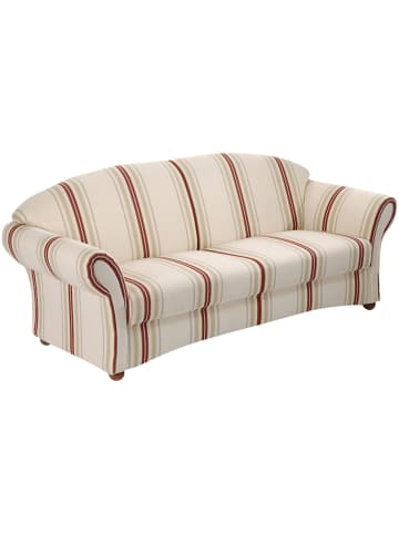 58 aufm Kessel SOFA Landhaus 2,5-Sitzer Kama Bezug Flachgewebe Beige/Rot gestreift