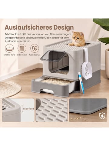 Feandrea Katzentoilette Boxal in Hellgrau-Dunkelgrau - (B)54.3 x (H)37.8 x (T)42.5 cm