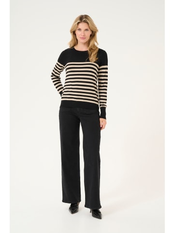 Kaffe Strickpullover KAlizza in Black/Feather Gray Mel. Stripe