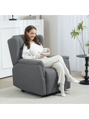 HOMCOM Fernsehsessel mit Liegefunktion-94L x 80B x 101H cm-Dunkelgrau