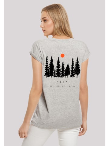 F4NT4STIC Extended Shoulder T-Shirt Escape Discover the World Forest in grau meliert