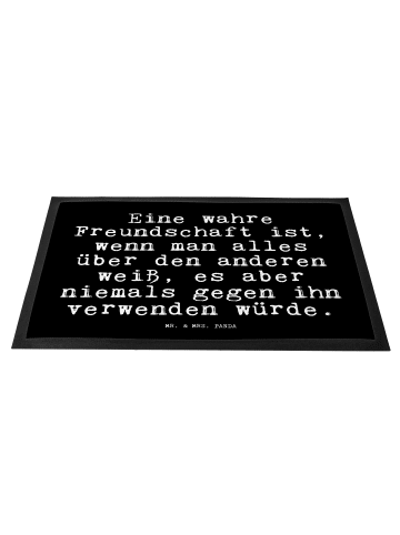 Mr. & Mrs. Panda Fußmatte Eine wahre Freundschaft ist,... mit Sp... in Schwarz