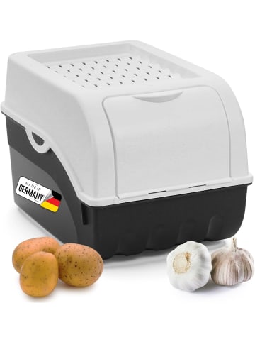 Novaliv Kartoffel Aufbewahrungsbox | mittel 5L | Weiss | Kartoffelbox | Gemüse in Weiß